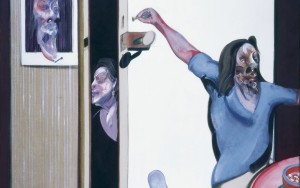 Das Bild
                                 zeigt ein Gemälde von Francis Bacon "Drei Studien der Isabel Rawsthorne aus dem Jahr 1967. Es zeigt Isabel Rawsthorne.
                                 
                                 