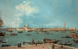 Der Bacino di San Marco von San Giorgio
                                 Maggiore aus Canaletto (1697–1768) 1735/44, Öl auf Leinwand, 129,2 × 188,9 cm
                                 