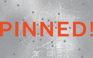 Plakat zur Ausstellung mit dem Schriftzug "PINNED"